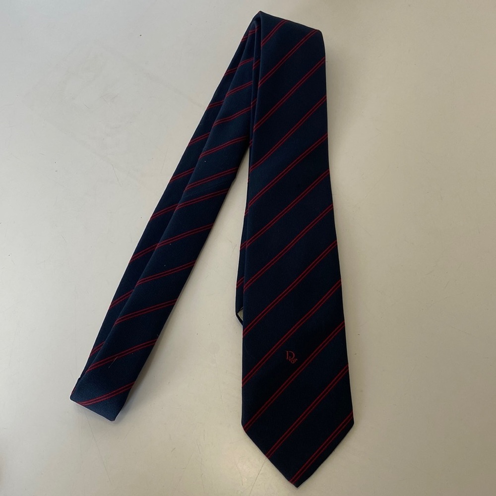 Christian Dior Navy and Red Tie
